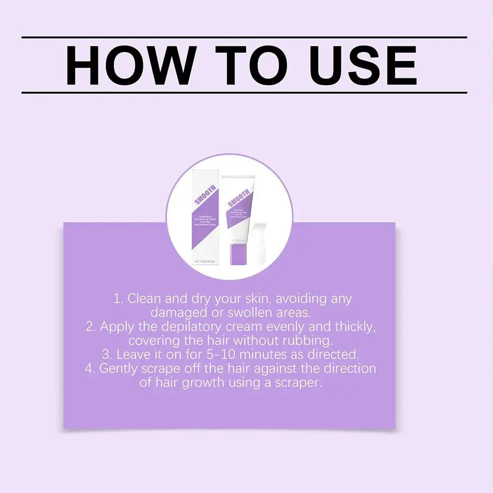 100G Portable Armpit Leg Arm Lip Hair Aloe Vera Removal Cream Pain Free Gentle Delicate Smoothing Gentle Body Hair Removal Cream